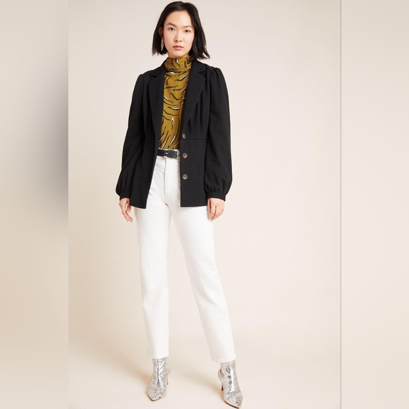 EUC Anthropologie Lexi Knit Black Blazer, Sz Small - Picture 4 of 11